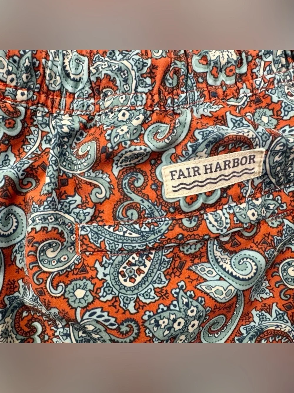 Fair Harbor Bayberry Mens Swim Trunks Paisley Print Size: Medium